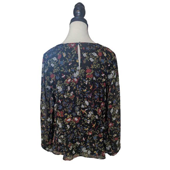 Madewell Floral Peplum Blouse Size Small Long Sleeves - Picture 3 of 15